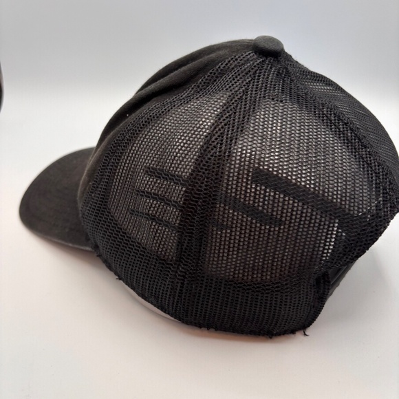 Vintage Bass Pro Shops Gone Fishing Basic Solid Black Embroidered Snapback Hat - Picture 4 of 10